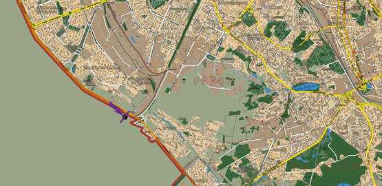 Схема рекламной плоскости по адресу Кольцевая дорога, Жулянский путепровод, направл. на Одесскую пл. (верхняя пл.)