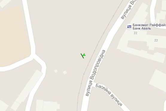 Схема рекламної площини за адресою Водопровідна вул. - Басейна вул. (права)