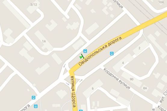 Схема рекламной плоскости по адресу Івановський переїзд - Овідіопільська дорога - Щорса вул.