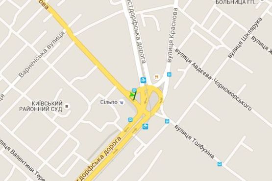 Схема рекламної площини за адресою Толбухіна пл. - Краснова вул. - Академіка Філатова вул. - Люстдорфська дорога (з боку вул. Філатова права)