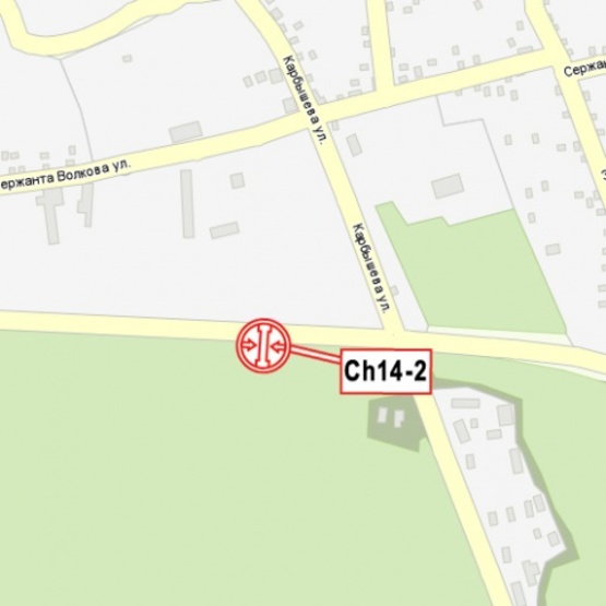 Схема рекламной плоскости по адресу дорога Черкассы-Канев (350м после ул. Карбышева в направлении Канева)