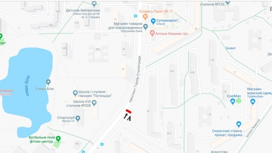 Схема рекламной плоскости по адресу просп. Героев Сталинграда, 42 (магазин "Сильпо")