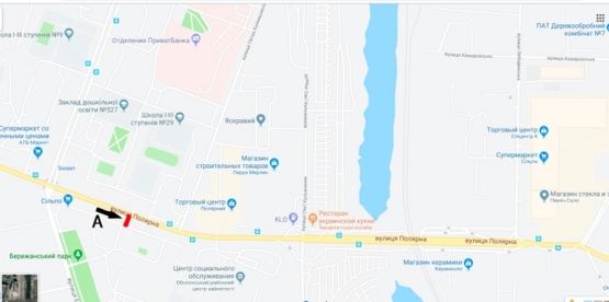 Схема рекламної площини за адресою ул. Полярная, 6 - ТЦ "Полярный", "Леруа Мерлен", "Эпицентр"