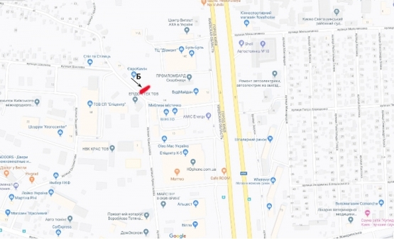 Схема рекламной плоскости по адресу ул. Б. Окружная, поворот на (ул. Кришталева,6) -"Эпицентр"/БудМайдан/Мебельный Городок