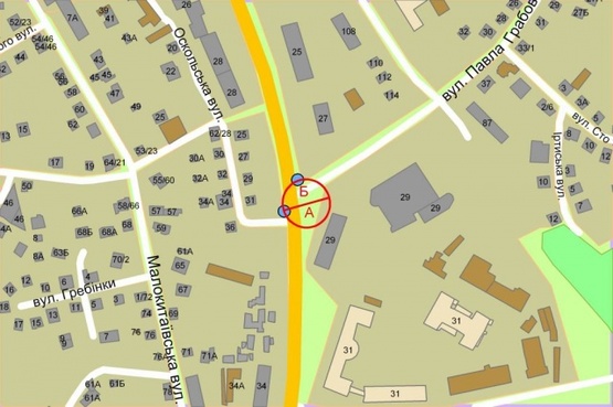 Схема рекламної площини за адресою Науки проспект / Грабовского