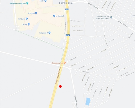 Схема рекламной плоскости по адресу Ул. А. Палладина, 100 м от перекрестка с ул. Плодовой, по направлению от Академ городка, 300 м от ЭПИЦЕНТРа, АШАНа, NOVUS