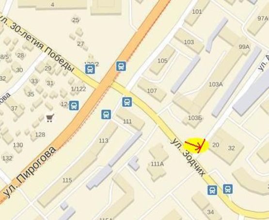 Схема рекламної площини за адресою вул. Академіка Ющенка, 20, Б