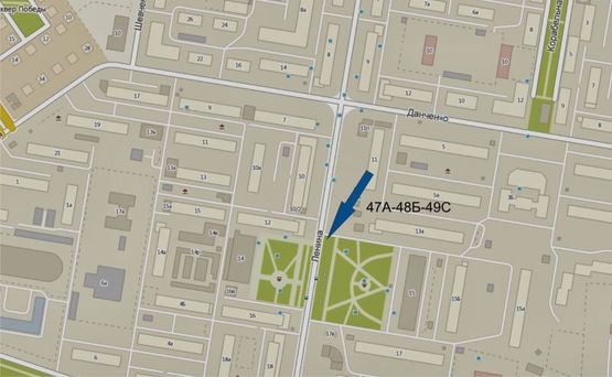 Схема рекламної площини за адресою ул.Ленина, 13а