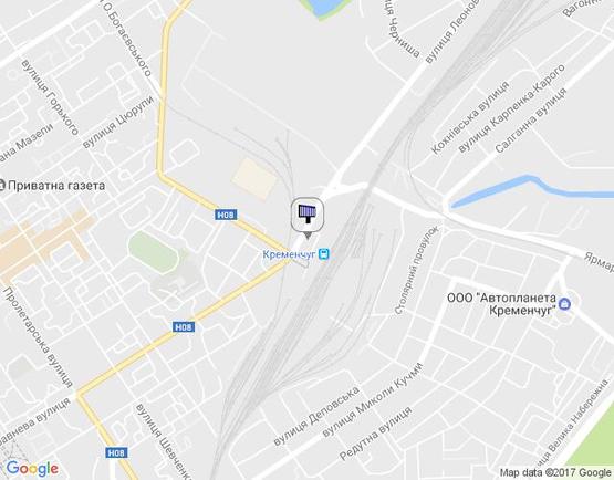 Схема рекламной плоскости по адресу ул. Первомайская, площадь Привокзальная (жд вокзал)