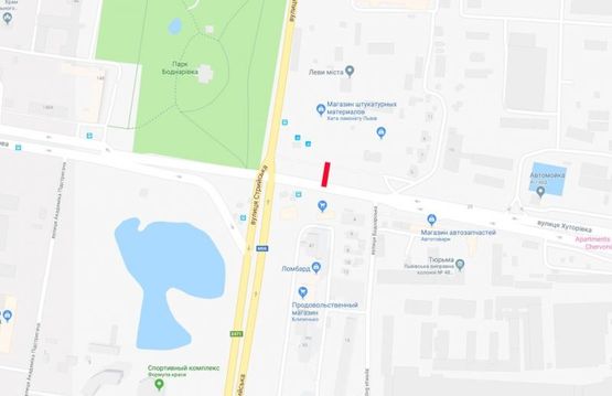 Схема рекламной плоскости по адресу Хуторівка - Стрийська ЖК ЛЕВ