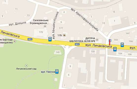 Схема рекламної площини за адресою Личаківська - тракт Глинянський