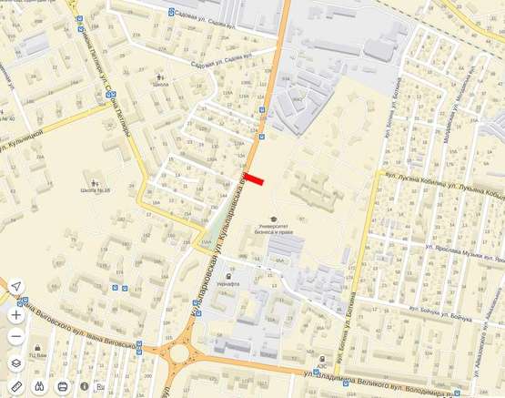 Схема рекламної площини за адресою Кульпарківська, місце №2 (А)