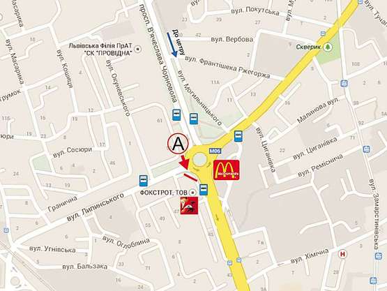 Схема рекламной плоскости по адресу вул.Липинського - пр. Чорновола (ЦНТІ)