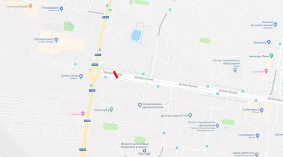 Схема рекламной плоскости по адресу Наукова, 61 до Вікторії Гарденс (напрямок до вул. Кульпарківської)