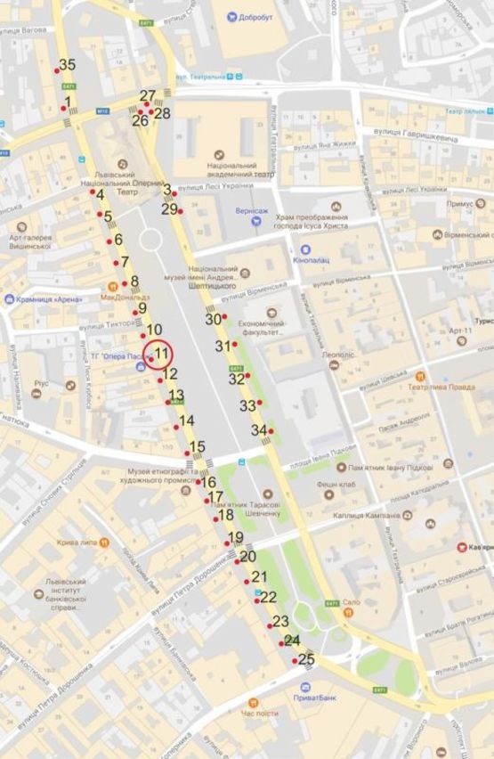Схема рекламной плоскости по адресу пр. пр.Свободи
