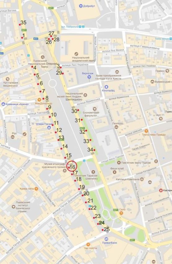 Схема рекламной плоскости по адресу пр. пр.Свободи