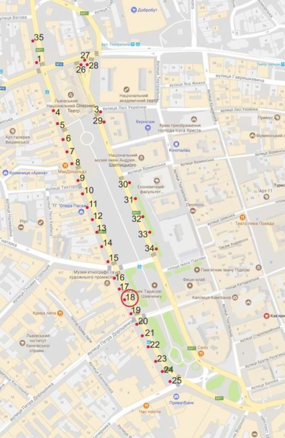 Схема рекламной плоскости по адресу пр. пр.Свободи