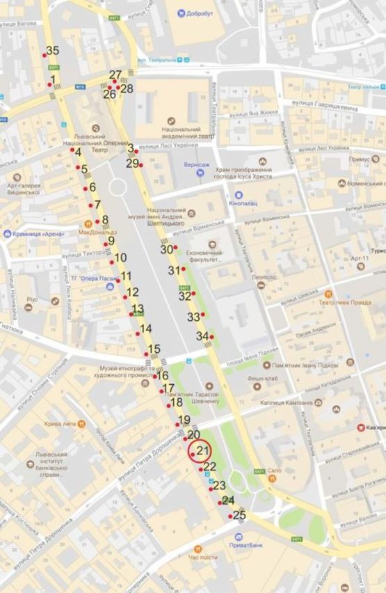 Схема рекламной плоскости по адресу пр. пр.Свободи