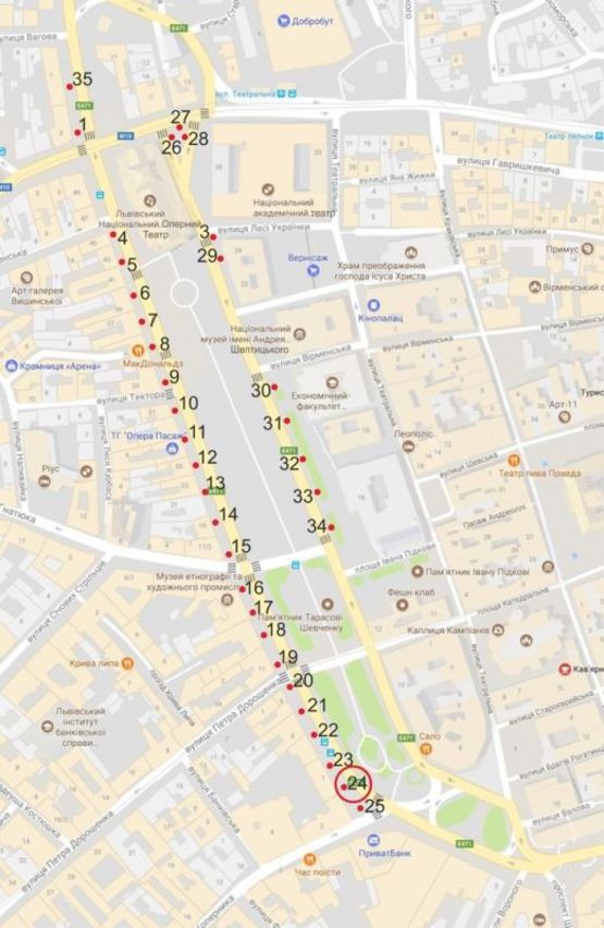 Схема рекламной плоскости по адресу пр. пр.Свободи