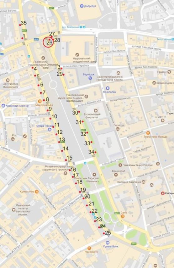 Схема рекламной плоскости по адресу пр. пр.Свободи