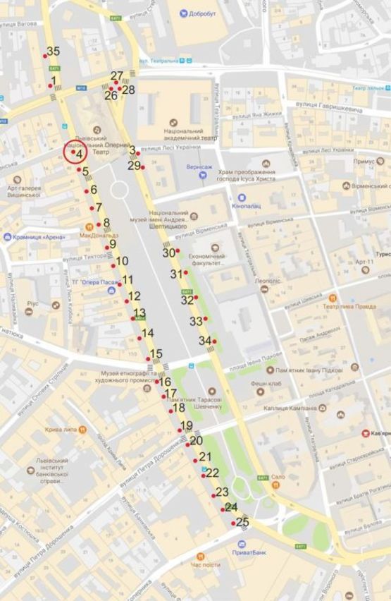 Схема рекламної площини за адресою пр. пр.Свободи