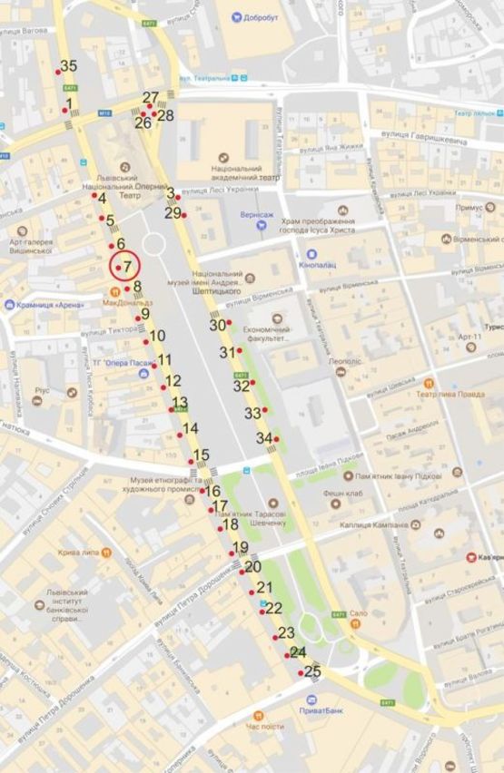 Схема рекламної площини за адресою пр. пр.Свободи