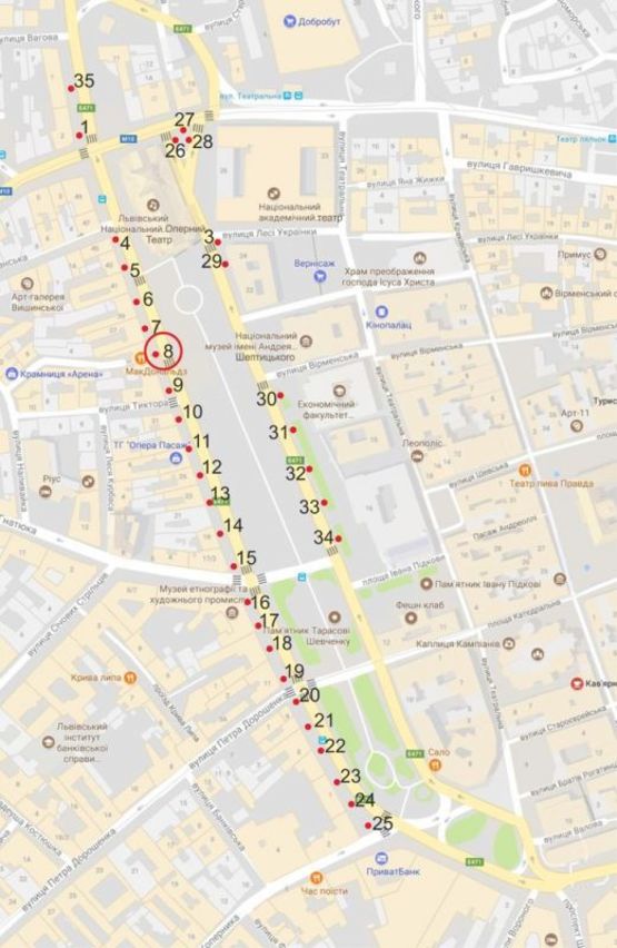Схема рекламной плоскости по адресу пр. пр.Свободи
