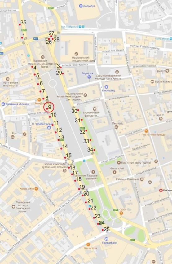 Схема рекламной плоскости по адресу пр. пр.Свободи