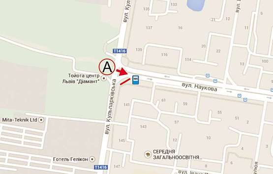 Схема рекламної площини за адресою Наукова - вул. Кульпарківська  правий