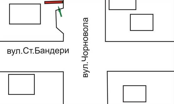 Схема рекламной плоскости по адресу вул. Чорновола\вул.Ст.Бандери, ст.Б