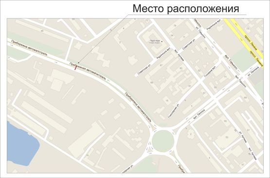 Схема рекламной плоскости по адресу Набережная_АЦ Алфа Автомотив Групп