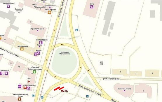 Схема рекламної площини за адресою пр.Ленина(Соборный)_автовокзал