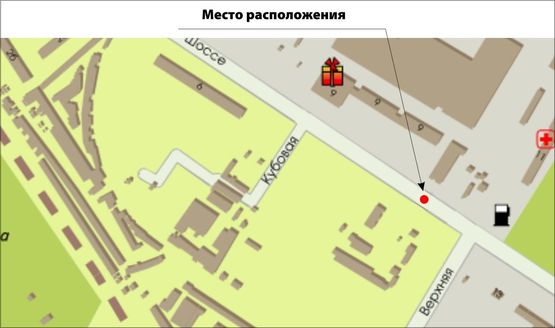 Схема рекламной плоскости по адресу Южное шоссе, 7-ул. Верхняя