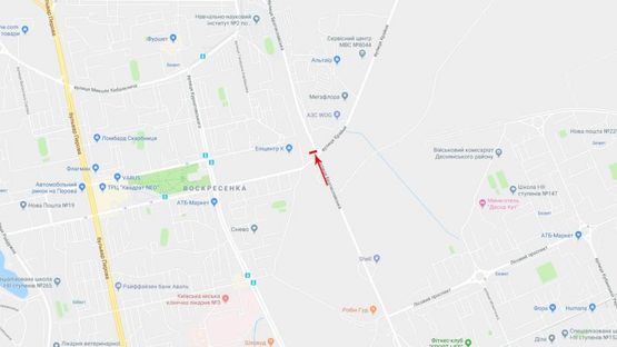 Схема рекламной плоскости по адресу Братиславская ул., возле ТЦ Эпицентр, со стороны рынка "Юность"