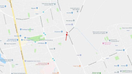 Схема рекламной плоскости по адресу Братиславская ул., возле ТЦ Эпицентр, у стоянки, из центра