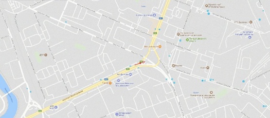 Схема рекламної площини за адресою Ленинградская пл., клумба, с пр-та Воссоединения, из центра