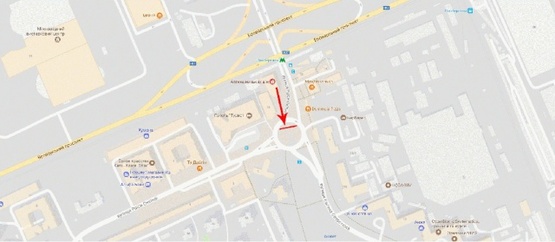 Схема рекламної площини за адресою Окипной Р. ул., возле ул.М.Расковой, от ст.м."Левобережная", клумба