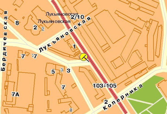 Схема рекламної площини за адресою Артема ул., поворот на ул.Дегтяревскую, правый, из центра