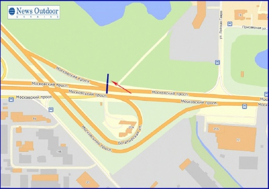 Схема рекламної площини за адресою Московский пр-т,к Вышгороду, к м. Оболонь (правый)