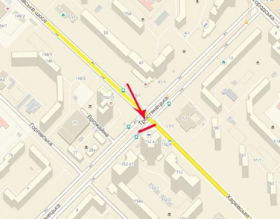 Схема рекламной плоскости по адресу Харьковское шоссе 154, возле ул.Тростянецкой, к Харьковской пл.