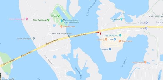 Схема рекламной плоскости по адресу Московский мост, в сторону левого берега, левая, из центра