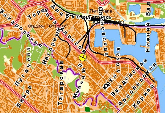 Схема рекламной плоскости по адресу Новоконстантиновская ул., возле ул.Заводской, в центр