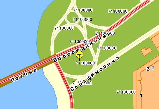 Схема рекламной плоскости по адресу Патона мост, выезд со стор. Днепровской наб., правая