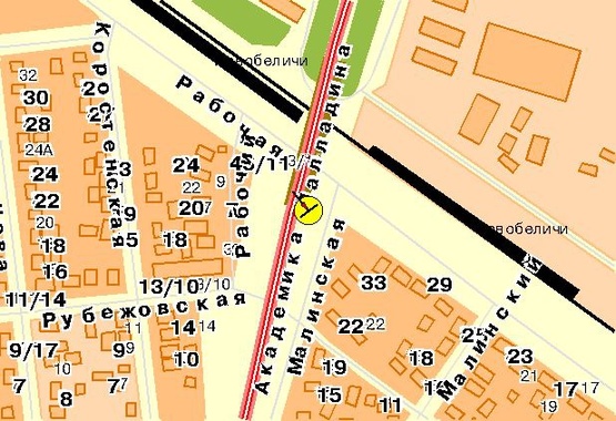 Схема рекламной плоскости по адресу Палладина Академика пр-т, возле б-ра Вернадского, дорога на Пуща-Водицу