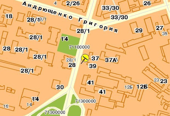 Схема рекламної площини за адресою Черновола В. ул. 41, от Воздухофлотского пр-та, выезд с пл.Победы