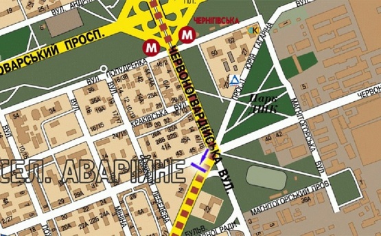 Схема рекламної площини за адресою Гагарина Ю. пр-т, пересечение с ул.Красноткацкой 47/18, в центр