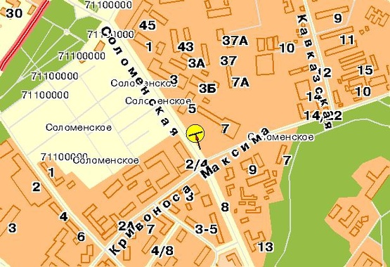 Схема рекламной плоскости по адресу Соломенская ул. 7, возле ул.М.Кривоноса, в сторону Соломенской пл., в центр