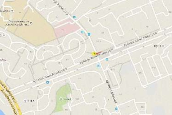 Схема рекламної площини за адресою Ахматовой ул. 44/11 перекресток с ул. Урловская