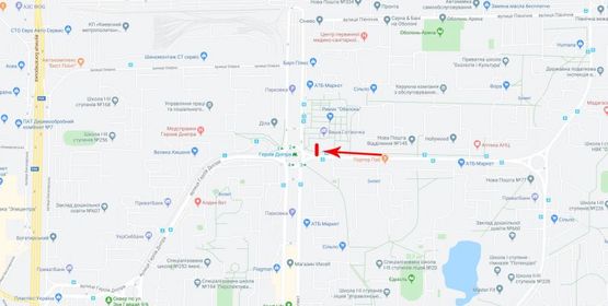 Схема рекламної площини за адресою Героев Днепра ул. 43-В