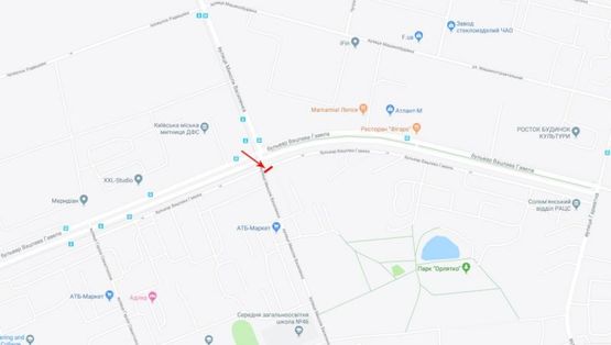 Схема рекламної площини за адресою Вацлава Гавела ул. / ул. Н. Василенко